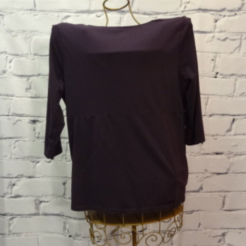 Merona Purple 3 Quarter Sleeve Crisscross Empire Top - Picture 2 of 5